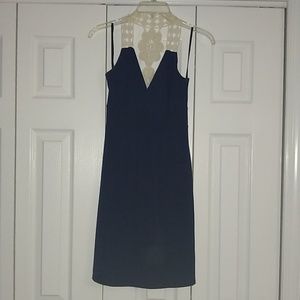⭐ Navy and cream lace dress